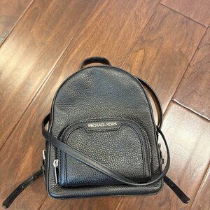 Michael Kors Jaycee Extra-Small Pebbled Black Leather Convertible Backpack